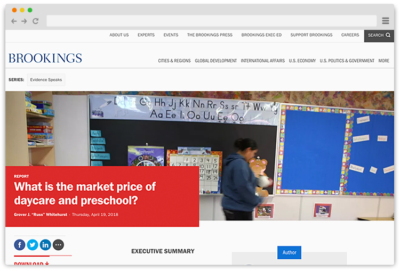 What is the market price of daycare and preschool?